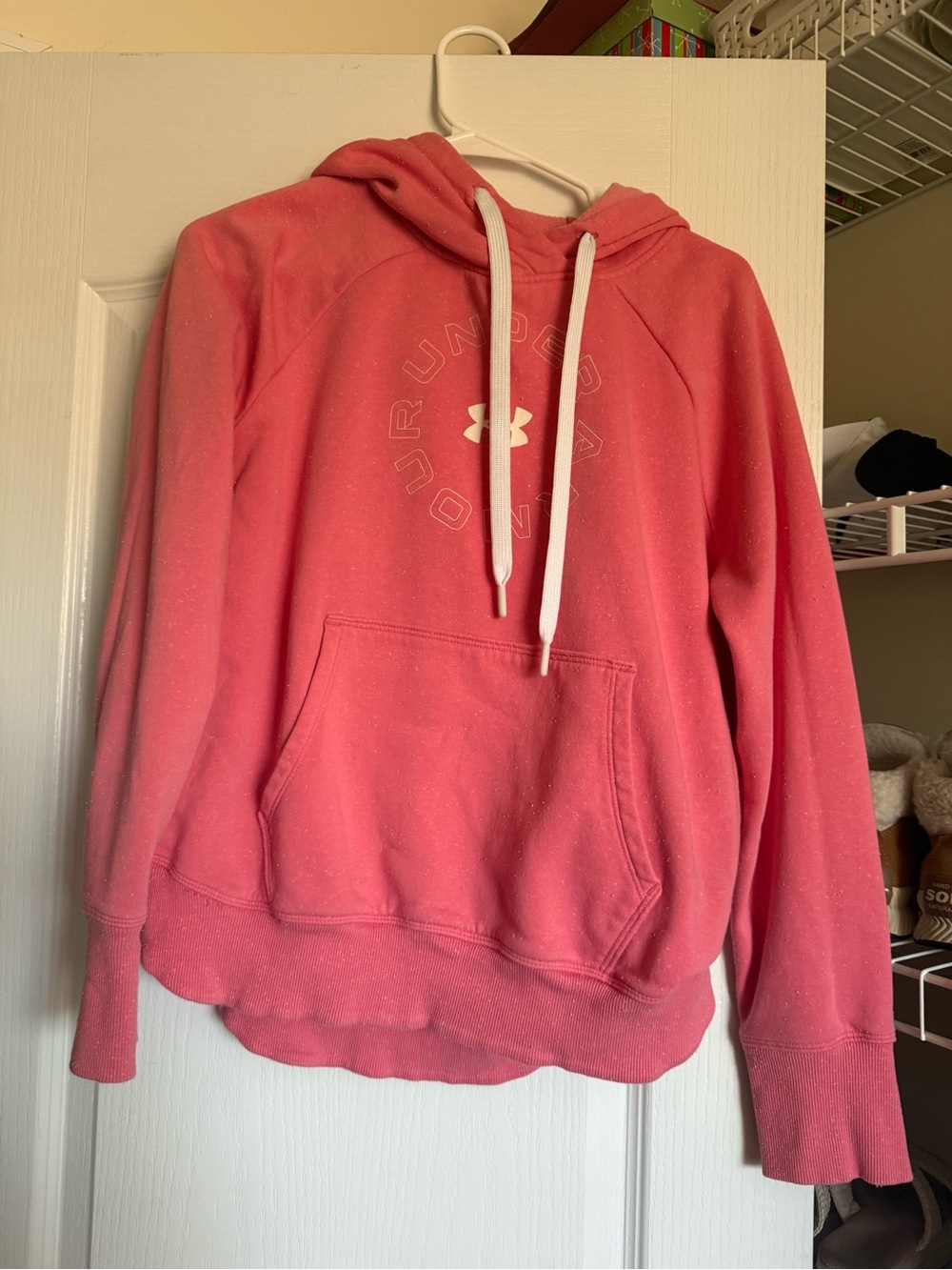 Under Armour Coral Pink Hooded Pullover Sweatshirt